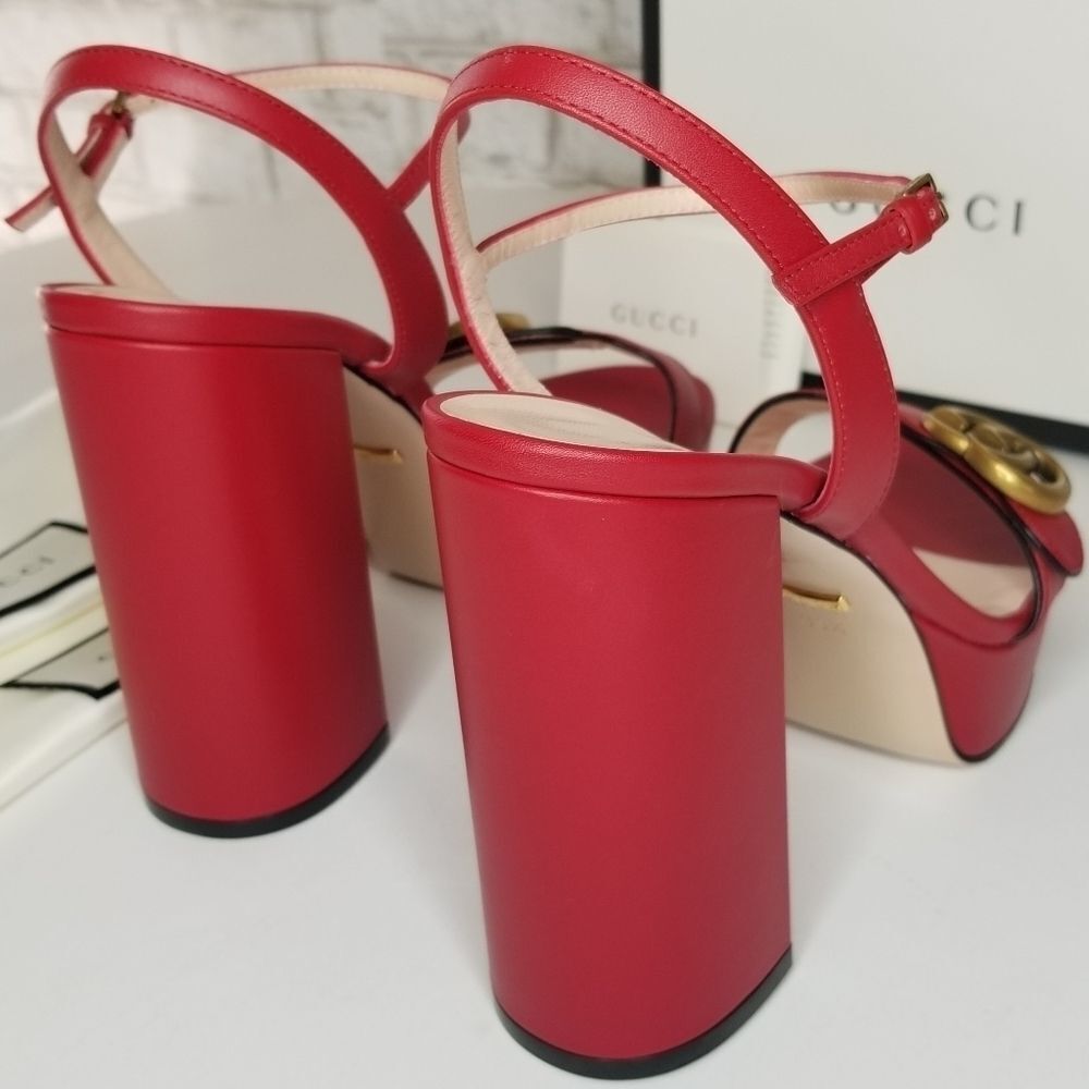 Gucci Blood Red GG Heel Shoes - Picture 8 of 12